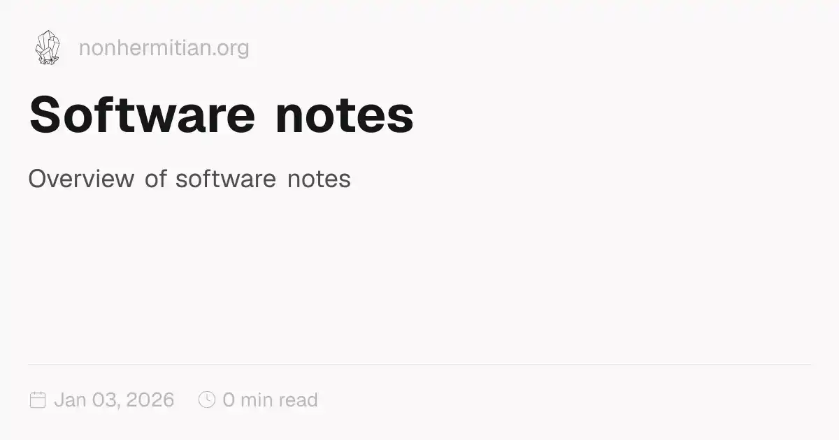 Software notes